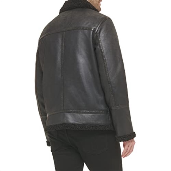 Calvin Klein Men's Classic Faux Shearling B-3 Bomber Jacket - Picture 2 of 6